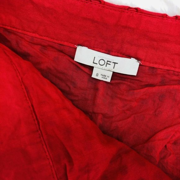 Ann Taylor Loft Eyelet Cutout Overlay Skirt Size 8 - Picture 4 of 6